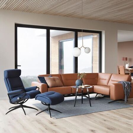 Stressless - Stella Paloma Copper Tokyo Headrest Calido Blue Schwarz Matt Breit