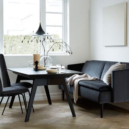Stressless - Dining Laurel Sofa Jasmine Dark Grey Matte Black