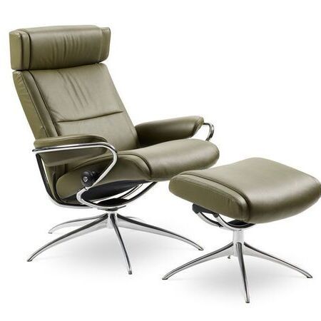Stressless - Paris Low Headrest PalomaDark Olive Stell Legs