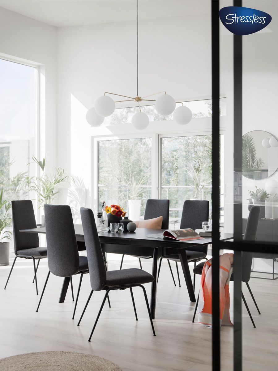 Stressless - Dining Laurel Fabric Calido Dark Grey
